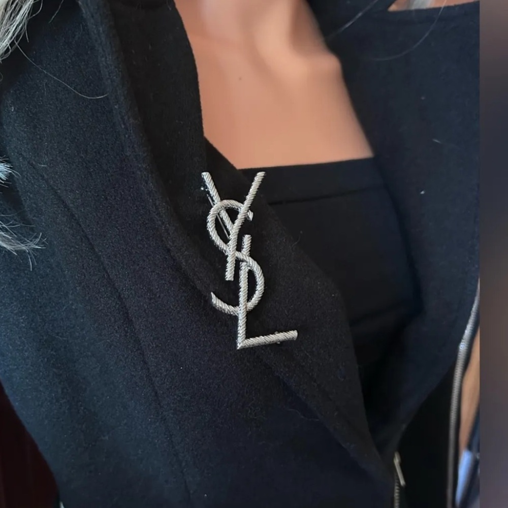 Authentic YSL Silver Brooch - Picture 4 of 14